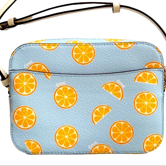New Coach  Mini Camera Bag With Orange Print - Picture 5 of 10